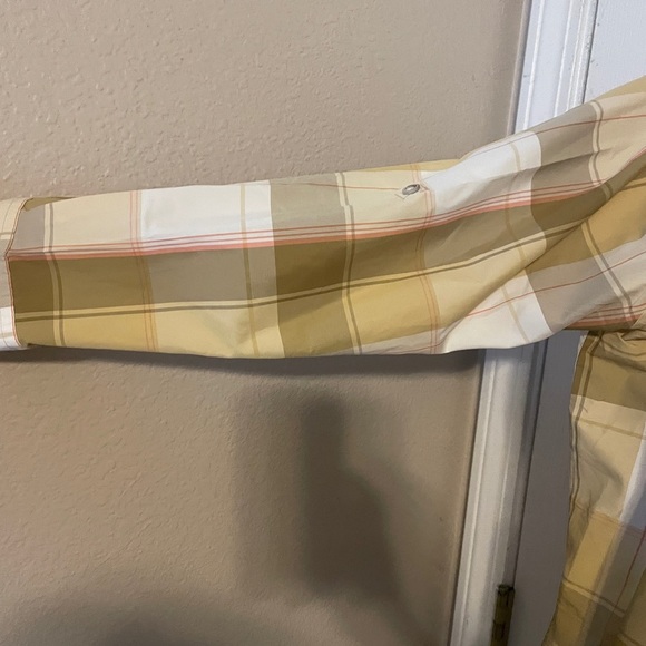 NWOT Eddie Bauer Yellow Plaid Adventurer Roll Sleeve Button Up Shirt Size XL - Picture 3 of 10